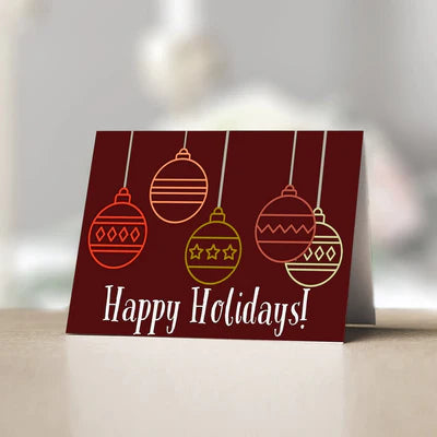 Dark Red Holiday Card