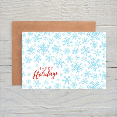 Happy Holidays - Blue Snowflakes